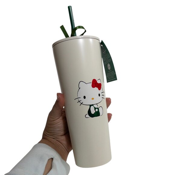 NEW Starbucks Hello Kitty White Tumbler Stainless Steel Cold Cup Holiday 2025 - Picture 3 of 7
